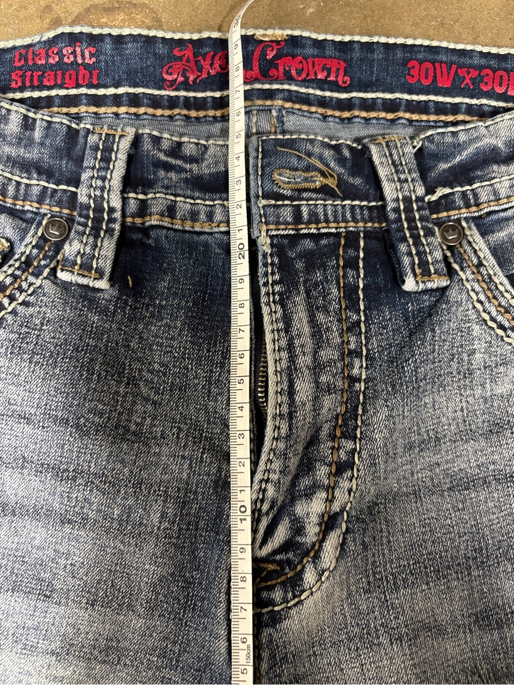 Axe & Crown Distressed Embroidered Back Pocket Jeans - Blue - Picture 4 of 5